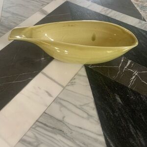 Russel Wright gravy boat.  Chartreuse.